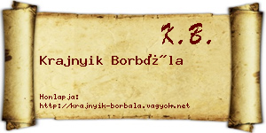 Krajnyik Borbála névjegykártya