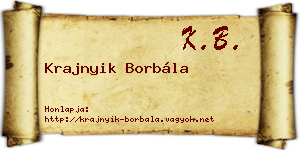Krajnyik Borbála névjegykártya