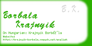 borbala krajnyik business card